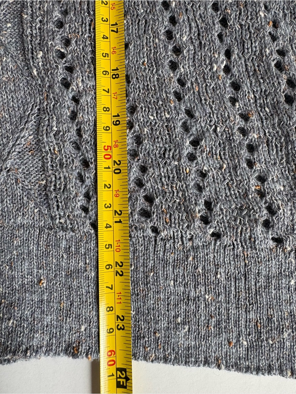 Spartina Shelby linen blend blue gray open knit pull over lightweight sweater - Picture 14 of 15